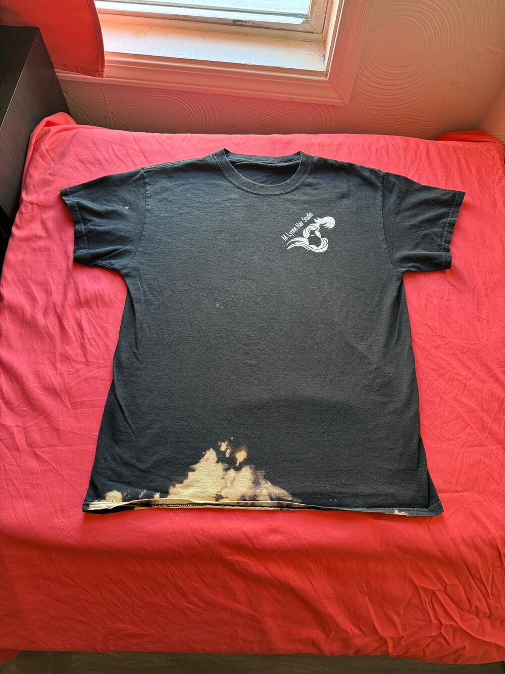 Distressed M. Lynne Hair Studio Tee - Thrashed Black Local Promo Shirt (M)